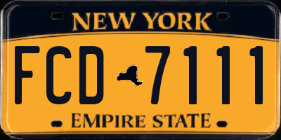 NY license plate FCD7111