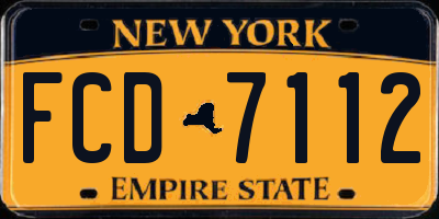 NY license plate FCD7112