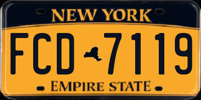 NY license plate FCD7119