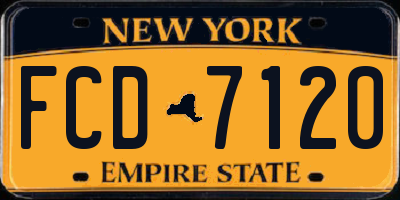 NY license plate FCD7120