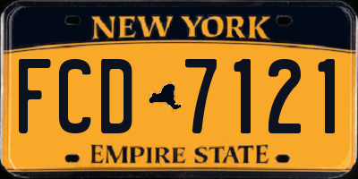 NY license plate FCD7121