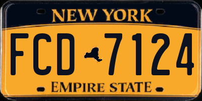 NY license plate FCD7124
