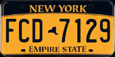 NY license plate FCD7129