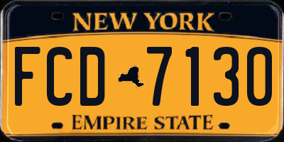 NY license plate FCD7130
