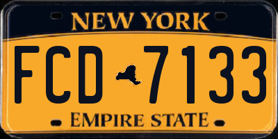 NY license plate FCD7133