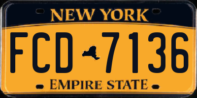 NY license plate FCD7136