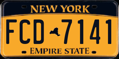 NY license plate FCD7141