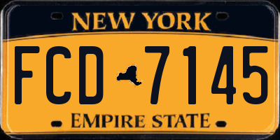NY license plate FCD7145