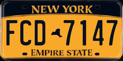 NY license plate FCD7147