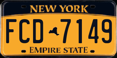NY license plate FCD7149