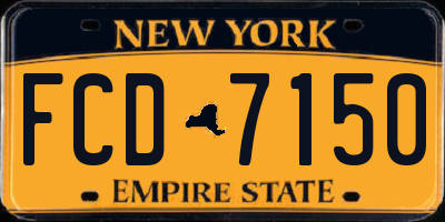 NY license plate FCD7150