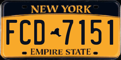NY license plate FCD7151