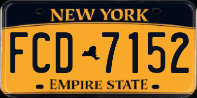 NY license plate FCD7152