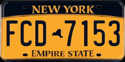 NY license plate FCD7153