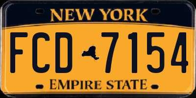 NY license plate FCD7154