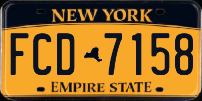 NY license plate FCD7158