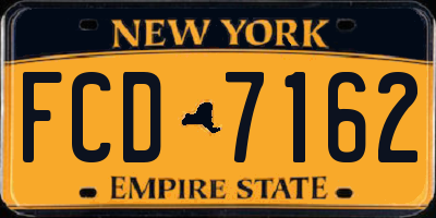 NY license plate FCD7162