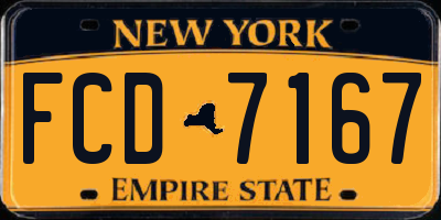 NY license plate FCD7167