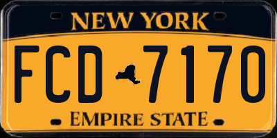NY license plate FCD7170