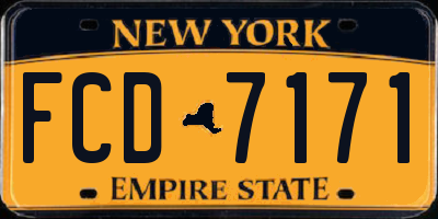 NY license plate FCD7171