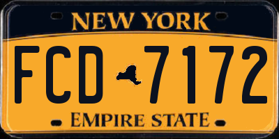 NY license plate FCD7172