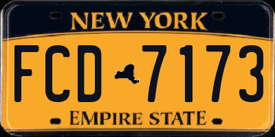 NY license plate FCD7173