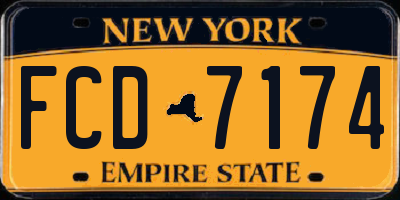 NY license plate FCD7174