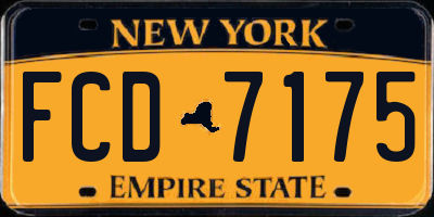 NY license plate FCD7175