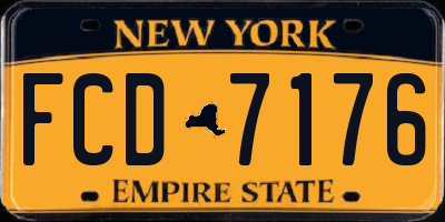 NY license plate FCD7176