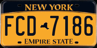 NY license plate FCD7186