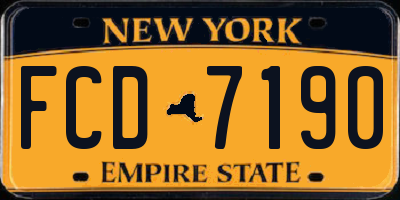 NY license plate FCD7190