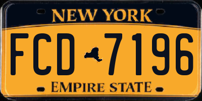 NY license plate FCD7196