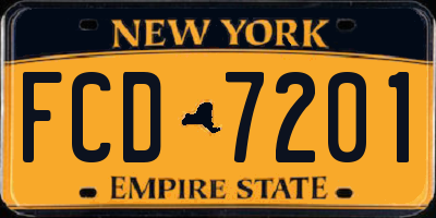NY license plate FCD7201