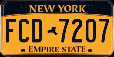 NY license plate FCD7207