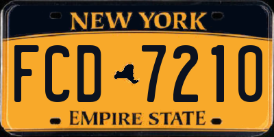 NY license plate FCD7210
