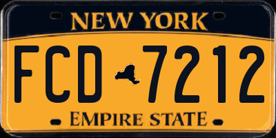 NY license plate FCD7212