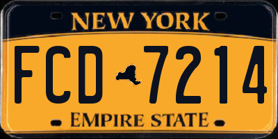 NY license plate FCD7214