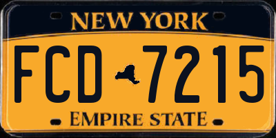 NY license plate FCD7215