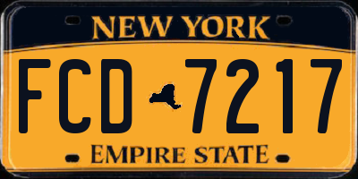 NY license plate FCD7217