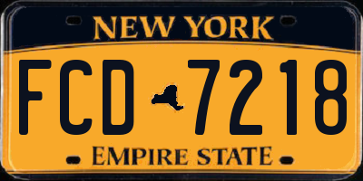 NY license plate FCD7218
