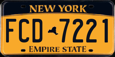 NY license plate FCD7221