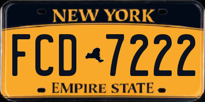 NY license plate FCD7222
