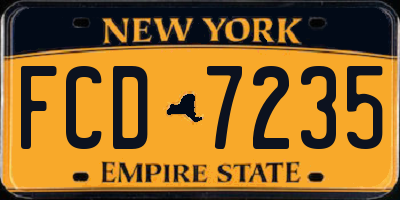NY license plate FCD7235