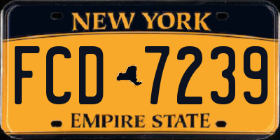 NY license plate FCD7239