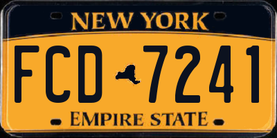 NY license plate FCD7241