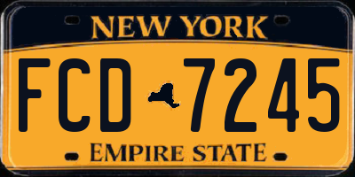 NY license plate FCD7245