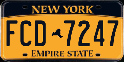 NY license plate FCD7247
