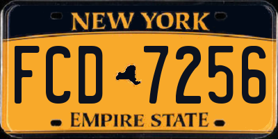 NY license plate FCD7256