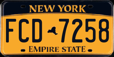 NY license plate FCD7258