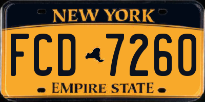 NY license plate FCD7260